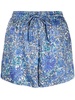 floral-print satin-finish shorts