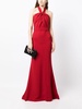 Draped halter crêpe gown