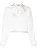 pussy-bow collar silk blouse