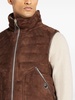 high-neck suede gilet