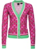 monogram-pattern V-neck cardigan