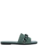 15mm open-toe suede slides