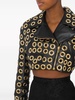 eyelet-embellished biker jacket