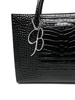 crocodile-embossed leather tote bag