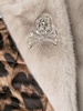 skull-appliqué faux-fur coat