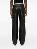 leather straight-leg trousers