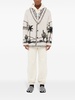 desert print-knitted fringed cardigan 