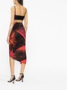 Queen's Gambit-print wrap midi skirt