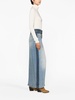 panelled denim maxi skirt