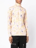 floral motif print high neck top