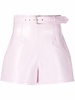 belted structured shorts