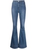 patch pocket flared jeans