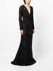 sequined long-sleeve fishtail gown