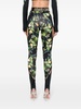 cut-out detailed lemon-print leggings