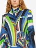 Iride-print silk wrap blazer