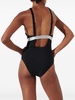 logo-waistband halterneck swimsuit