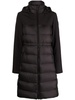 panelled hooded coat