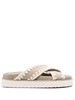 whipstitch-trim crossover sandals