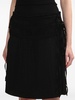 strap-detail pleated midi skirt