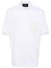 sheer lace pocket polo shirt