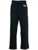 embroidered-logo cable knit trousers