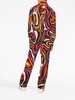 wave-print silk high-waist trousers 