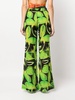 leaves-pattern wide-leg trousers 