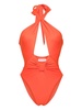 bow-detail halterneck swimsuit