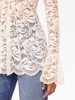 floral-lace pleated blouse