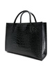 crocodile-embossed leather tote bag