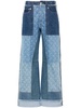 patchwork straight-leg jeans