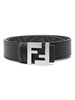 FF-motif leather belt