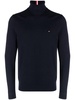 flag embroidered-logo roll neck jumper