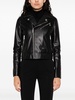 crystal-embellished leather biker jacket