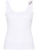 logo-appliqué ribbed tank top