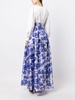 Zoe belted floral-print gown