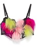 feather-detail bustier top