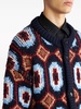 patterned-jacquard wool blend cardigan