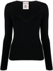 sweetheart-neck knitted top