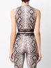 snakeskin-print cropped tank top