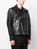 Black Zip Leather Biker Jacket