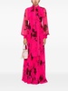 floral-print chiffon gown