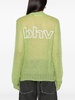 Lime Green Logo Print Semi-Sheer Jumper