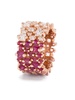 18kt rose gold Princess topaz and diamond ring