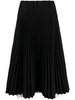 pleated asymmetric-hem midi skirt