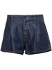 Denim pleated shorts 