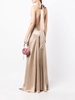 backless halter-neck tie gown