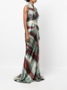 sleeveless long wrap gown dress