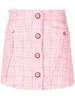 button-up tweed miniskirt