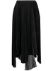 pleated handkerchief-hem skirt